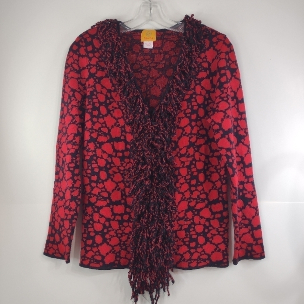 Ruby Rd. women's Shag collar sweater, cardigan. Size (M)
